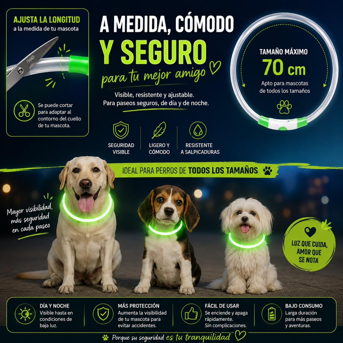 Como cargar el collar LED por USB para perros